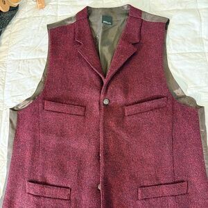 Men's Red Wool Vest